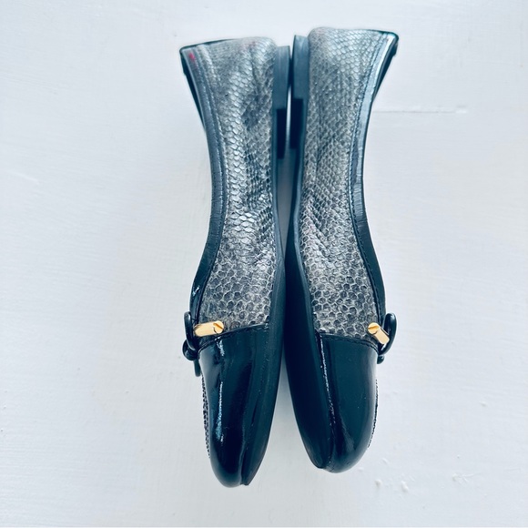 Tory Burch black snake print ballerinas size 6M - Picture 3 of 11